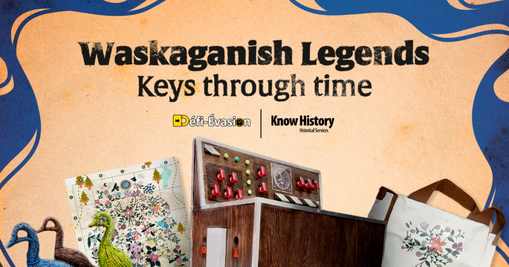 Jeu d'énigmes sur mesure développé à Waskaganish avec matériel immersif et parcours trilingue conçu par Défi-Évasion.