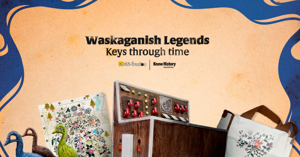 Jeu d'énigmes sur mesure développé à Waskaganish avec matériel immersif et parcours trilingue conçu par Défi-Évasion.